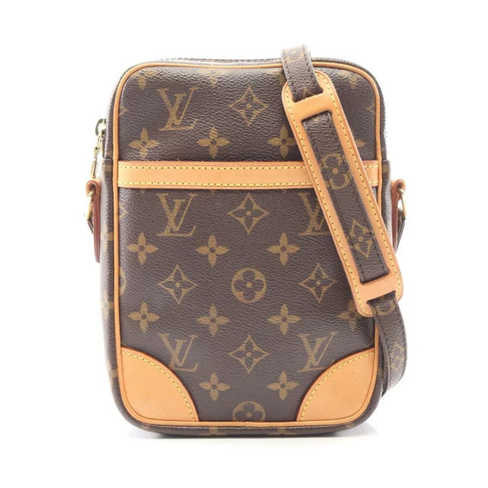 Louis Vuitton Danube Shoulder Bag Canvas Leather Monogram Brown